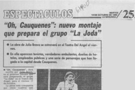 Oh, Cauquenes": nuevo montaje que prepara el grupo "La Joda".