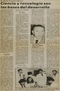 Ciencia y tecnología son las bases del desarrollo.