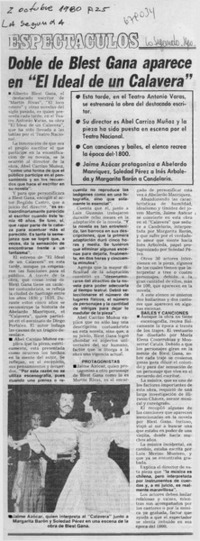 Doble de Blest Gana aparece en "El ideal de un calavera".