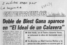 Doble de Blest Gana aparece en "El ideal de un calavera".