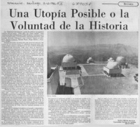 Una utopía posible o la voluntad de la historia