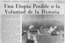 Una utopía posible o la voluntad de la historia