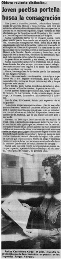 Joven poetisa porteña busca la consagración.