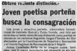 Joven poetisa porteña busca la consagración.