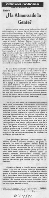 Ha almorzado la gente?