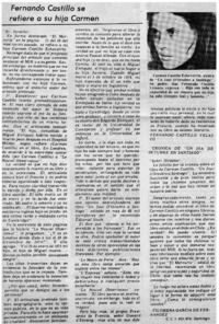 Fernando Castillo se refiere a su hija Carmen