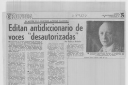 Editan antidiccionario de voces "desautorizadas"