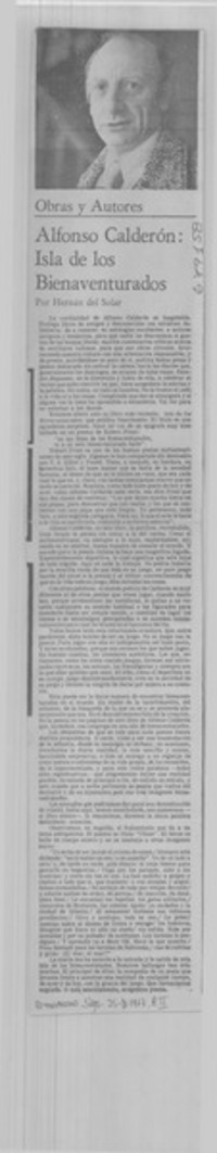 Alfonso Calderón, Isla de los bienaventurados