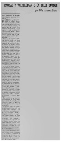 Raudal y Valdelomar o la Belle epoque