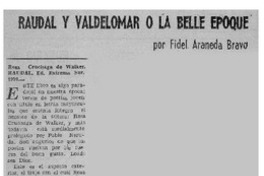 Raudal y Valdelomar o la Belle epoque