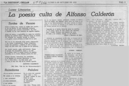 La poesía culta de Alfonso Calderón