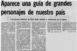 Aparece una guía de grandes personajes de neustro país