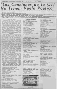"Las canciones de la OTI no tienen vuelo poético"