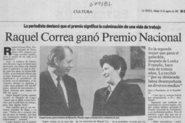 Raquel Correa ganó Premio Nacional