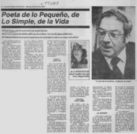 Poeta de lo pequeño, de lo simple, de la vida (entrevista)