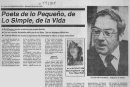 Poeta de lo pequeño, de lo simple, de la vida (entrevista)