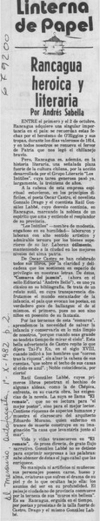 Rancagua heroica y literaria