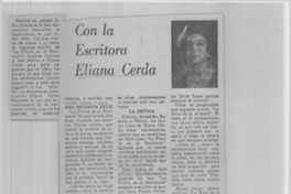 Con la escritora Eliana Cerda.