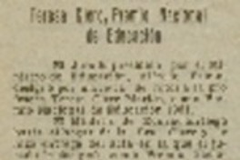 Teresa Clerc, premio nacional de educación.