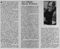 Don Alfredo Barros Errázuriz.