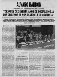 Después de setenta años de socialísmo, a los chilenos se nos olvido la democracia" : [Entrevista]