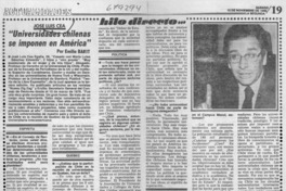 "Universidades chilenas se imponen en América" (entrevista)