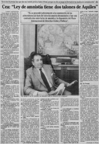 Cea "Ley de amnistía tiene dos talones de Aquiles": [entrevista]