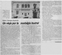 Un viaje por la nostalgia teatral