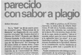 Parecido con sabor a plagio