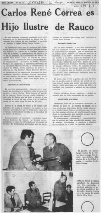 Carlos René Correa es Hijo Ilustre de Rauco.