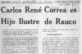 Carlos René Correa es Hijo Ilustre de Rauco.