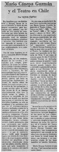 Mario Cánepa Guzmán y el teatro en Chile