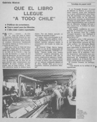Que el libro llegue "A todo Chile" [entrevista]