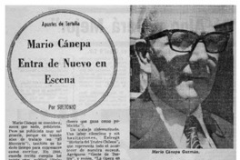 Mario Cánepa entra de nuevo en escena