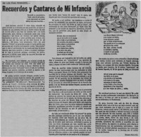 Recuerdos y cantares de mi infancia.