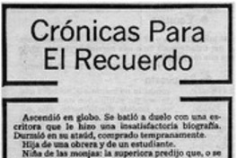 Crónicas para el recuerdo
