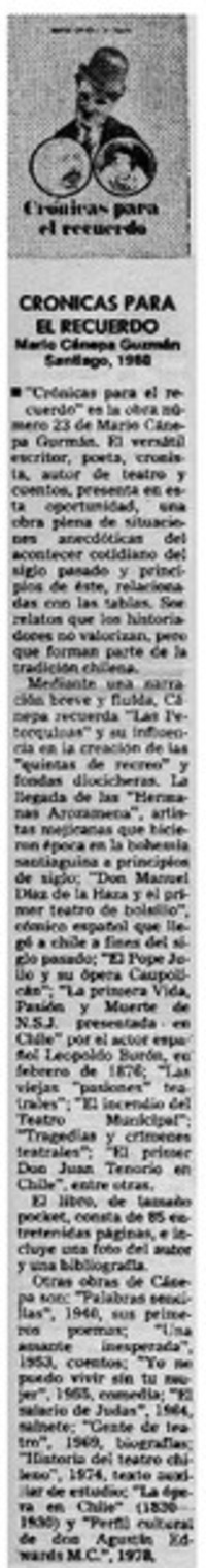 Crónicas para el recuerdo.