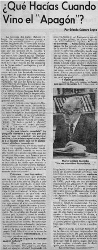 Qué hacías cuando vino e "apagón"? : [entrevista]