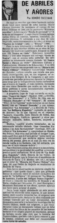 De abriles y añores