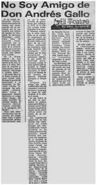 No soy amigo de don Andrés Gallo