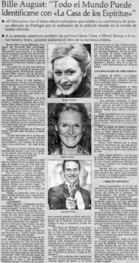 Bille August: "todo el mundo puede identificarse con "La Casa de los espíritus"".