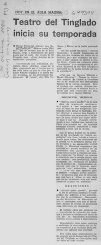 Teatro del Tinglado inicia su temporada.