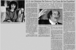 El 21 de octubre se estrenará "La casa de los espíritus"