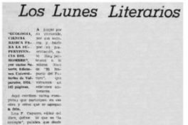 Ecología, ciencia básica para la supervivencia del hombre"