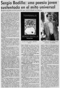 Sergio Badilla: una poesía joven sustenta en el mito universal.