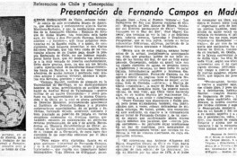 Presentación de Fernando Campo en Madrid.