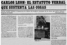Carlos León: el estatuto verbal que sustenta las cosas