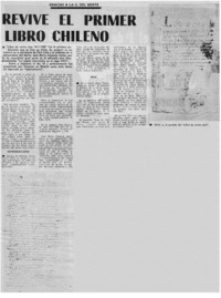 Revive el primer libro chileno.