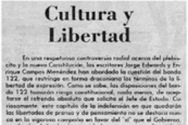 Cultura y libertad