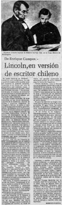 Lincoln,en versión de escritor chileno